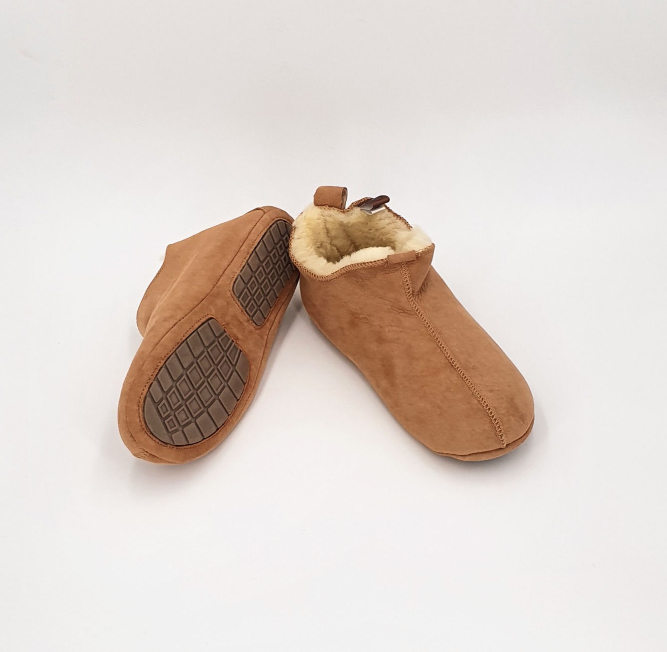 heywolke ECHTLEDER SCHAFFELL HAUSSCHUHE mit Anti-Rutsch Sohle für Damen und Herren -beige-natur-