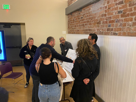 Community members give input on their chosen building height option of The Marvel