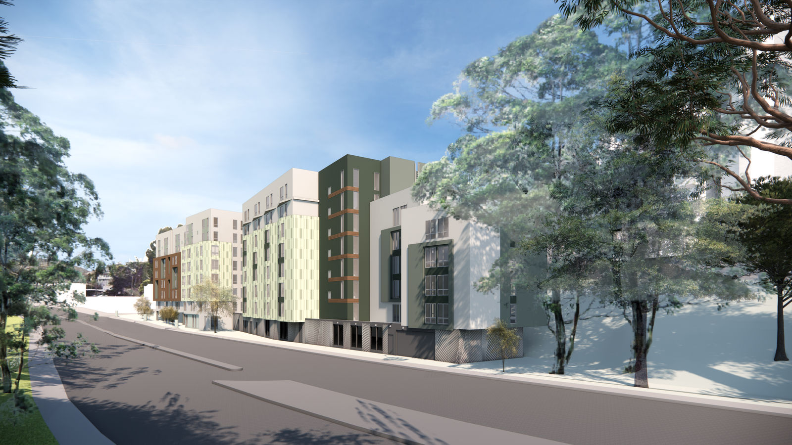 Concept rendering of a new affordable housing proposal at 250 Laguna Honda Boulevard