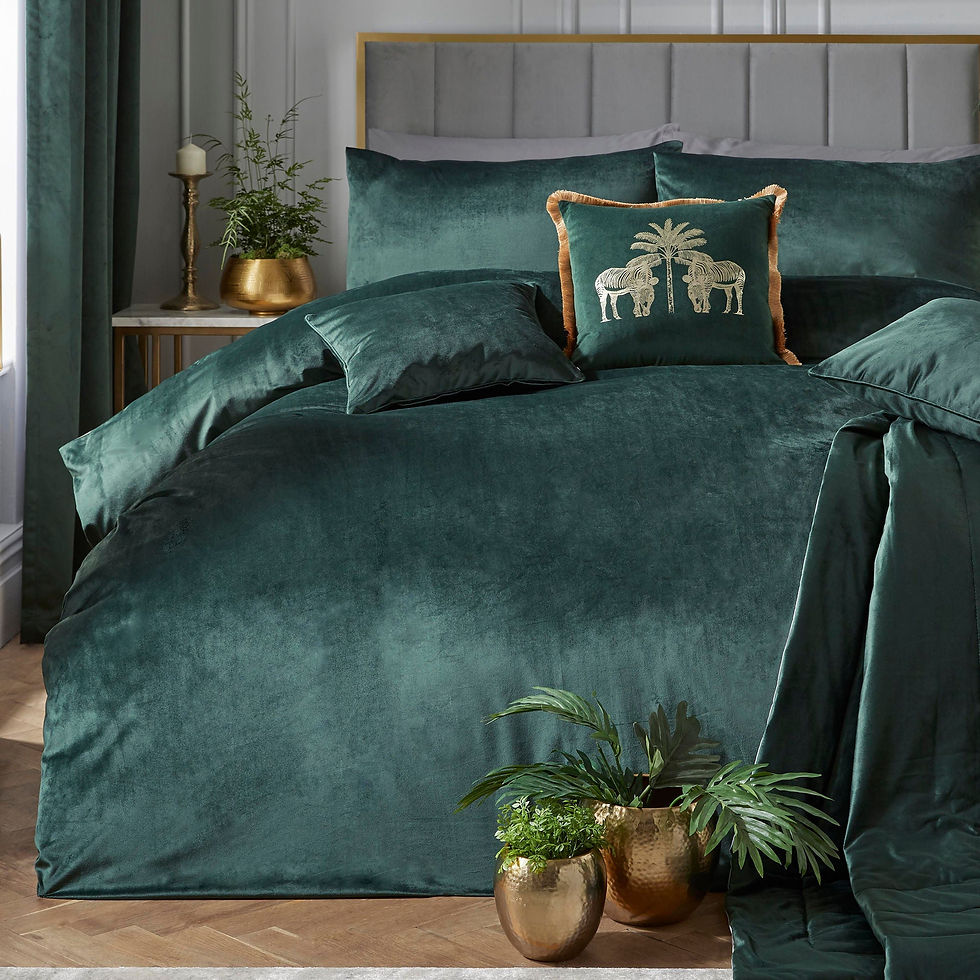 Laurence Llewelyn-Bowen - Montrose - Duvet Cover Set - Bottle Green