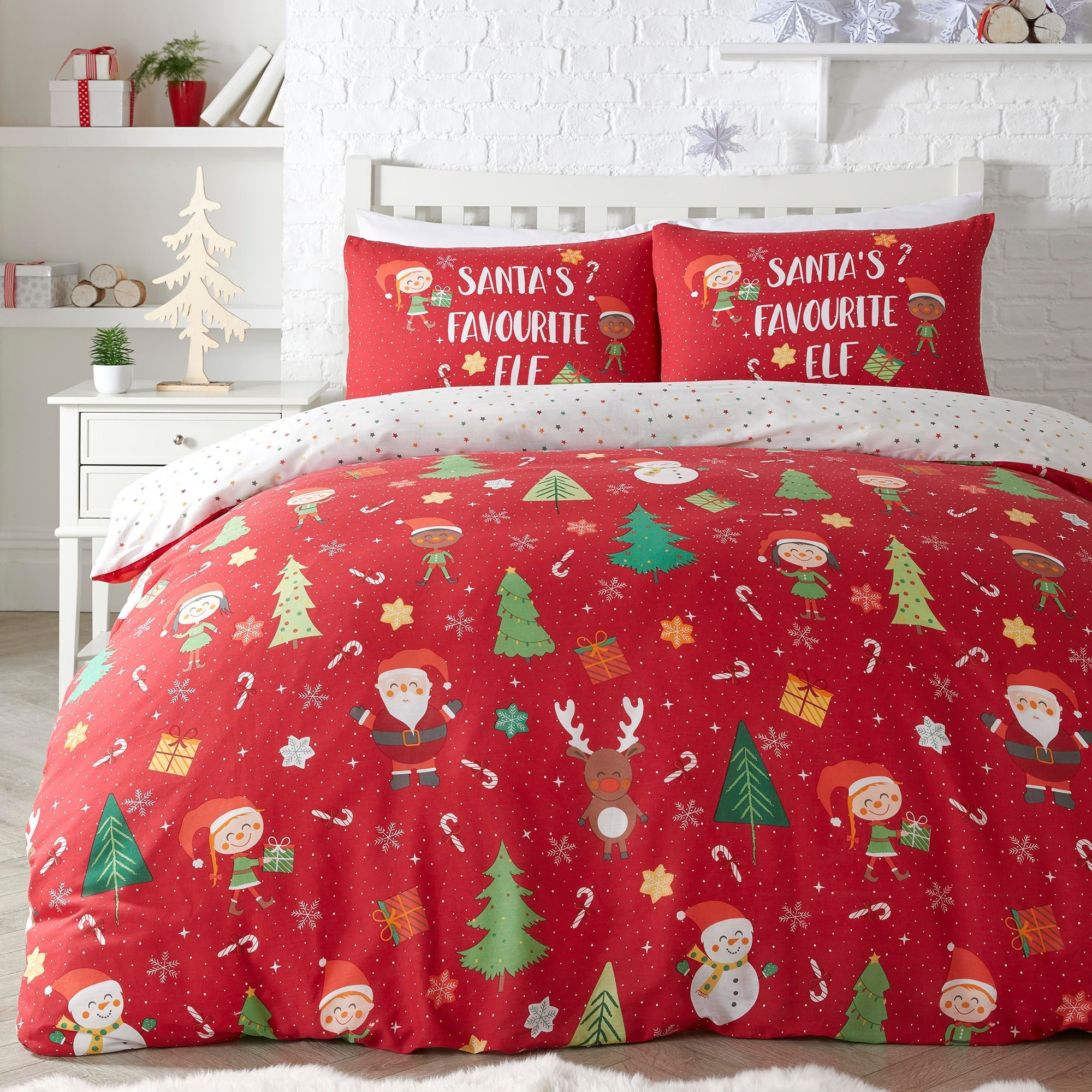 Bedlam - Elf & Santa - Duvet Cover Set - Multi - King
