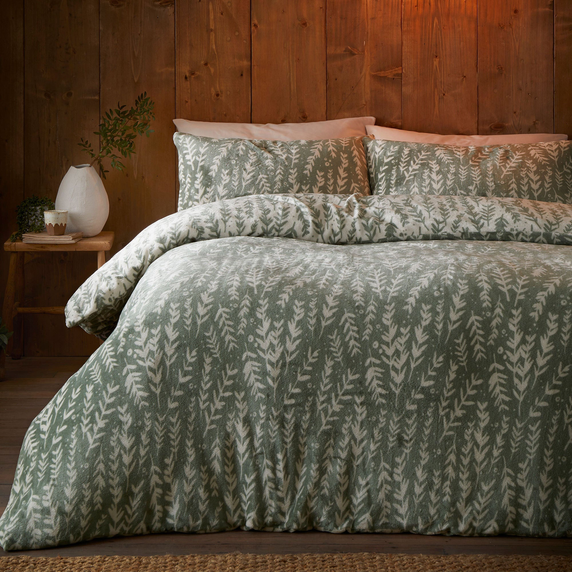 Fusion - Winter Foliage - Duvet Cover Set - Green - Double