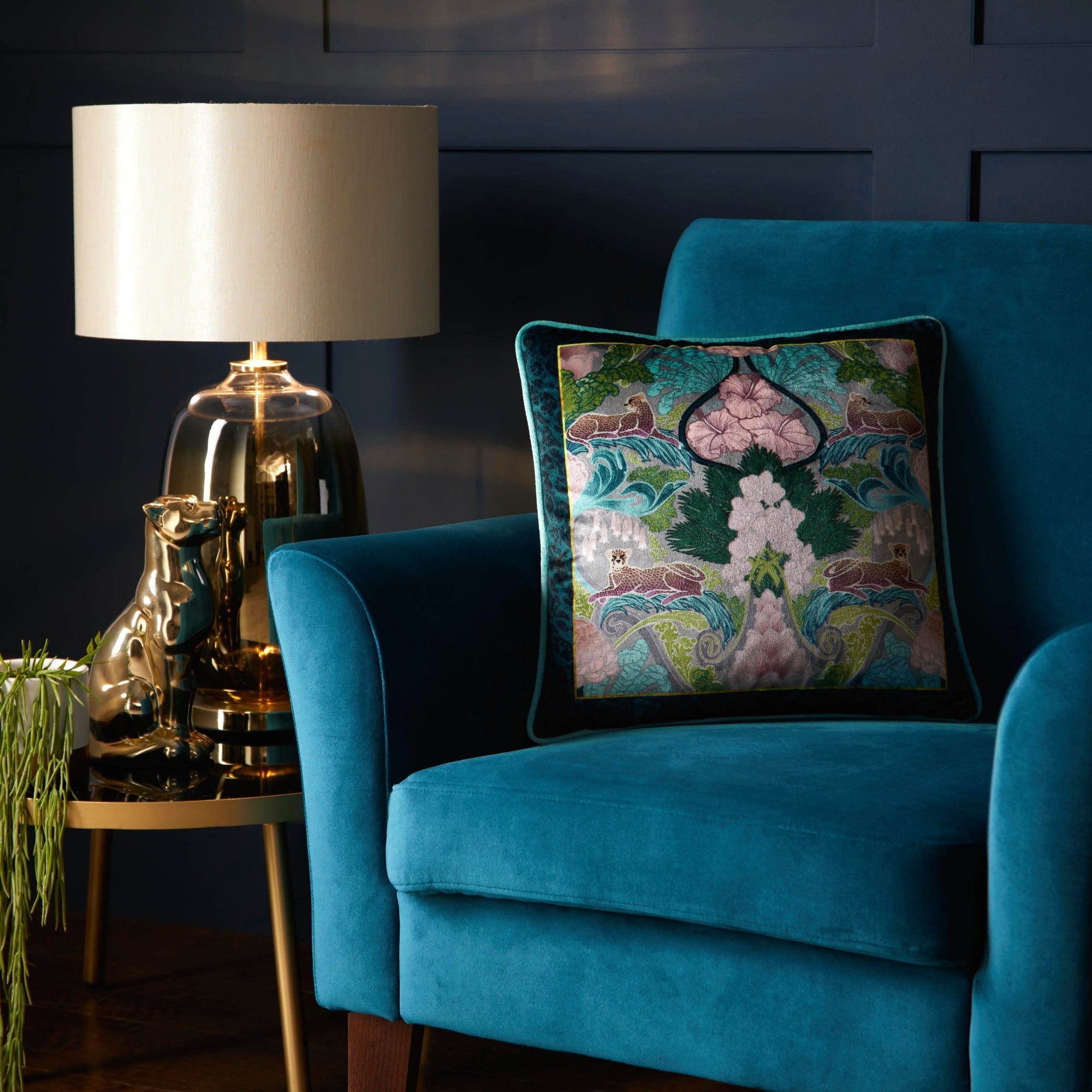 Laurence Llewelyn-Bowen - Suburban Jungle - Cushion Cover - Teal - 43x43cm