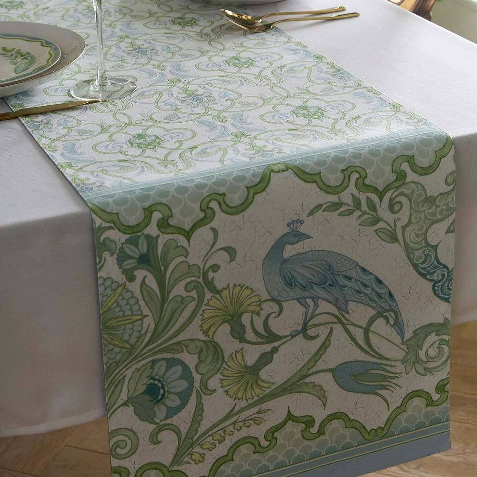 Laurence Llewelyn-Bowen - Palm Court Table Runner in Green 230 x 40cm