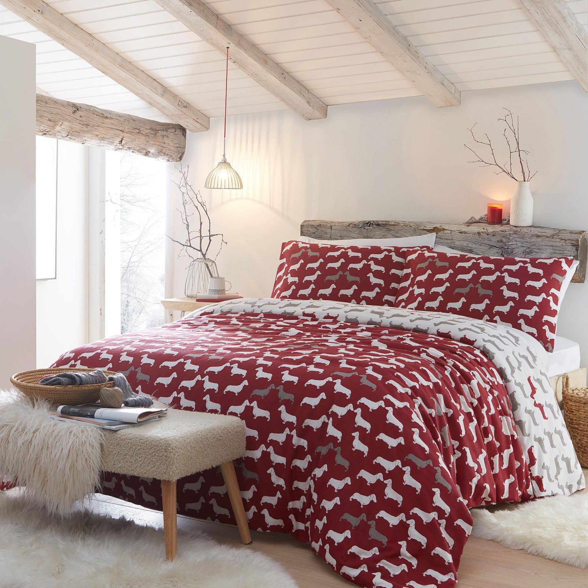 Fusion - Dudley Love - Duvet Cover Set - Red - King