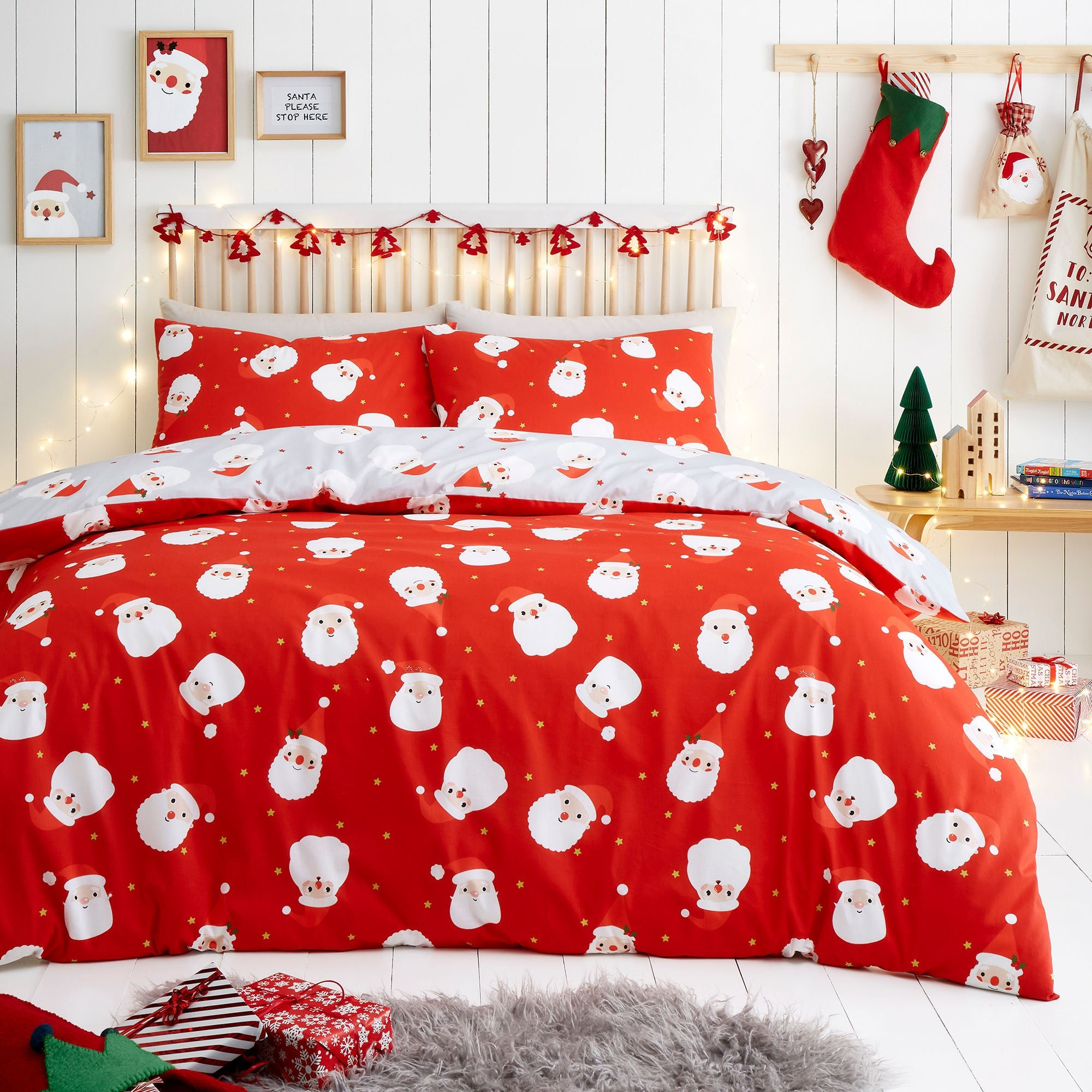 Fusion - Happy Santa - Duvet Cover Set - Red