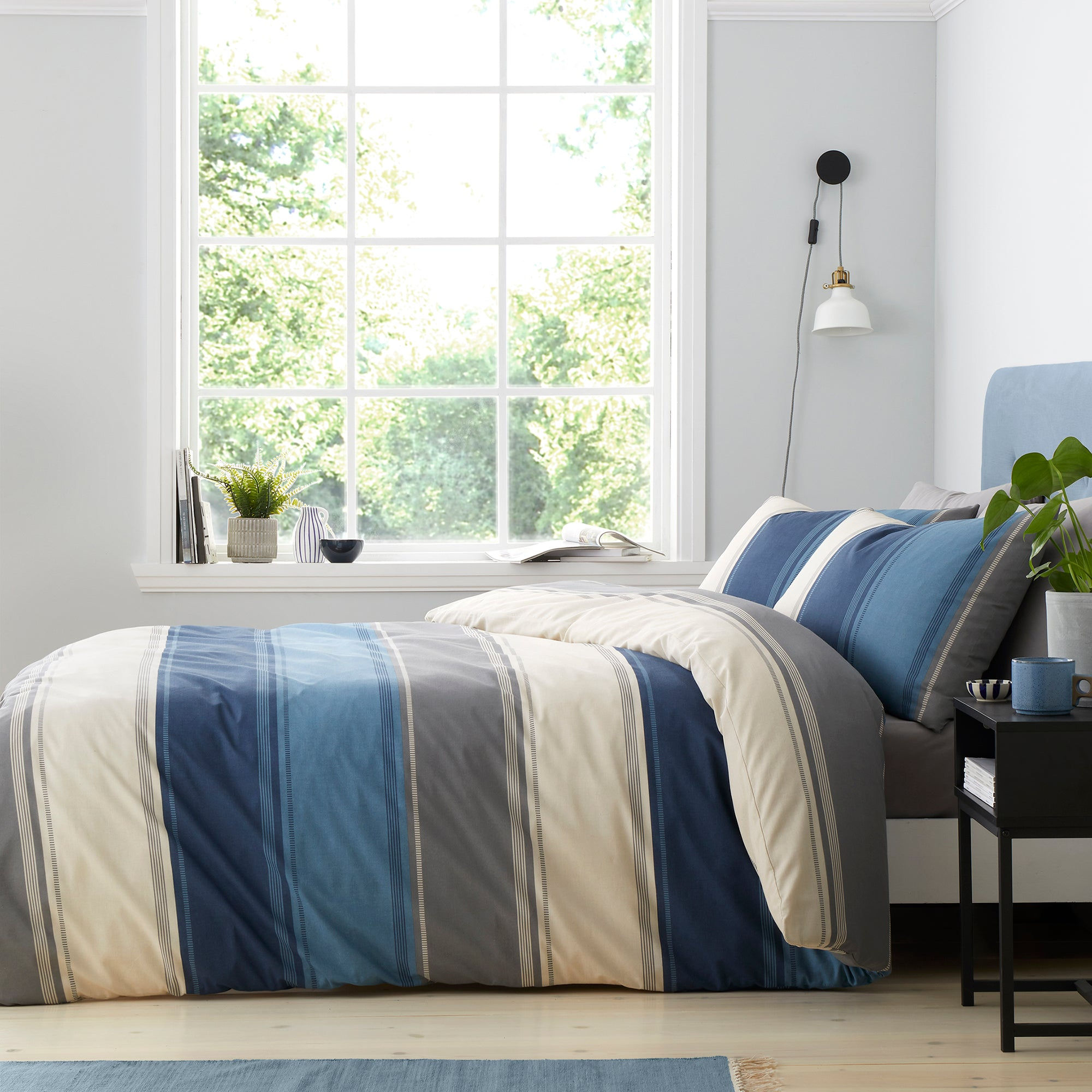 Fusion - Betley - Duvet Cover Set - Blue - Super-King