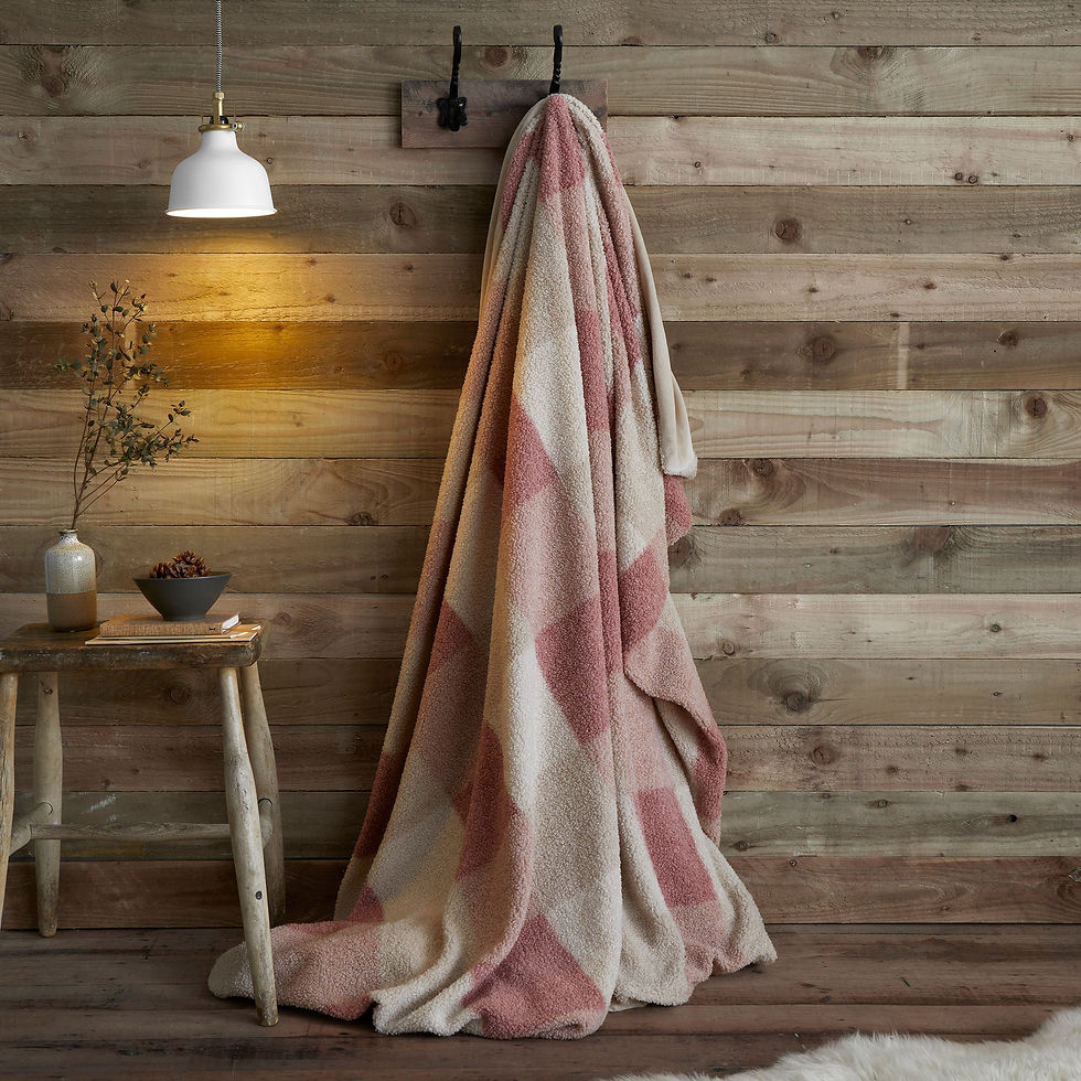 Appletree - Ashford Check - Throw - Natural - 150 x 200cm
