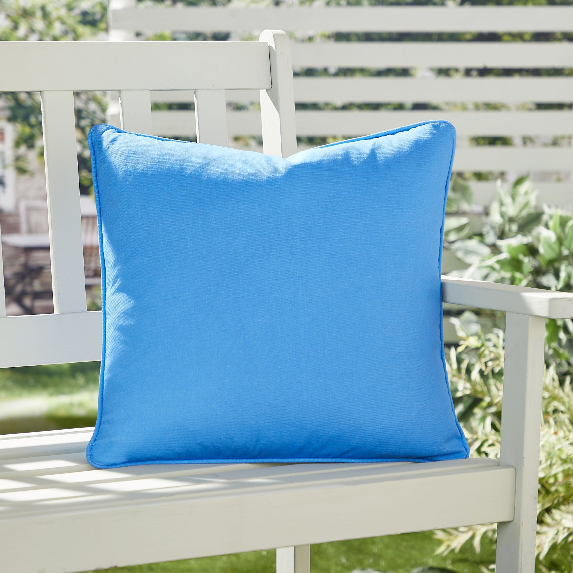 Fusion - Plain Dye - Filled Cushion - Blue - 43x43cm