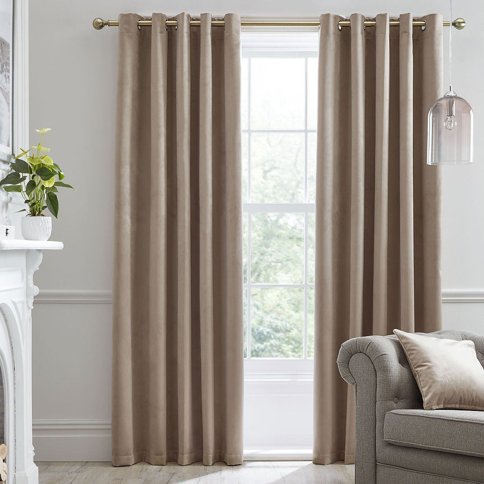 LLB - Montrose - Eyelet Curtains - Linen - 90 x 72in
