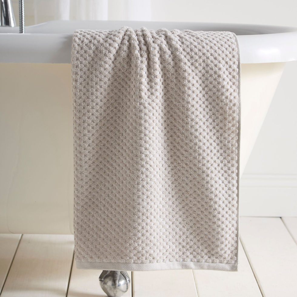 D & D - Popcorn Check - Hand Towels - Natural - 50x90 cm