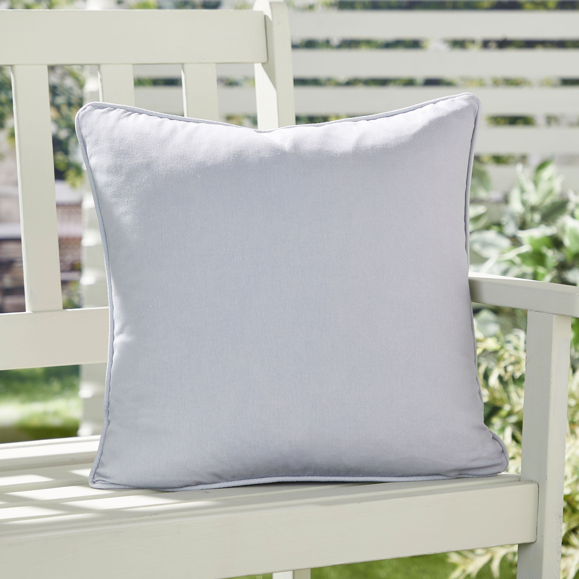 Fusion - Plain Dye - Filled Cushion - Silver - 43x43cm