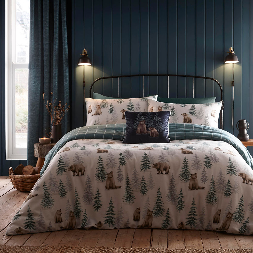 Dreams & Drapes - Bear Walks - Duvet Cover Set - Natural - Single