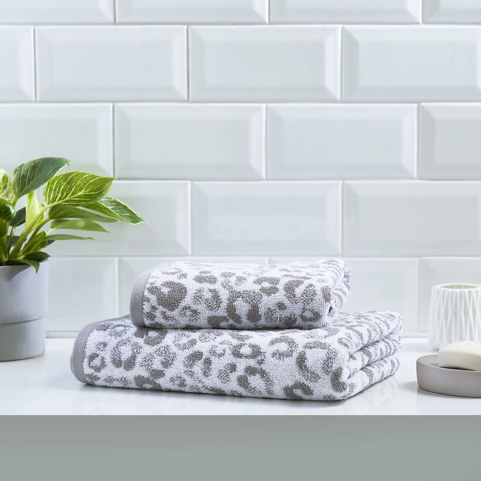 Fusion - Animal Print - Bath Sheets - Grey - 90x150 cm