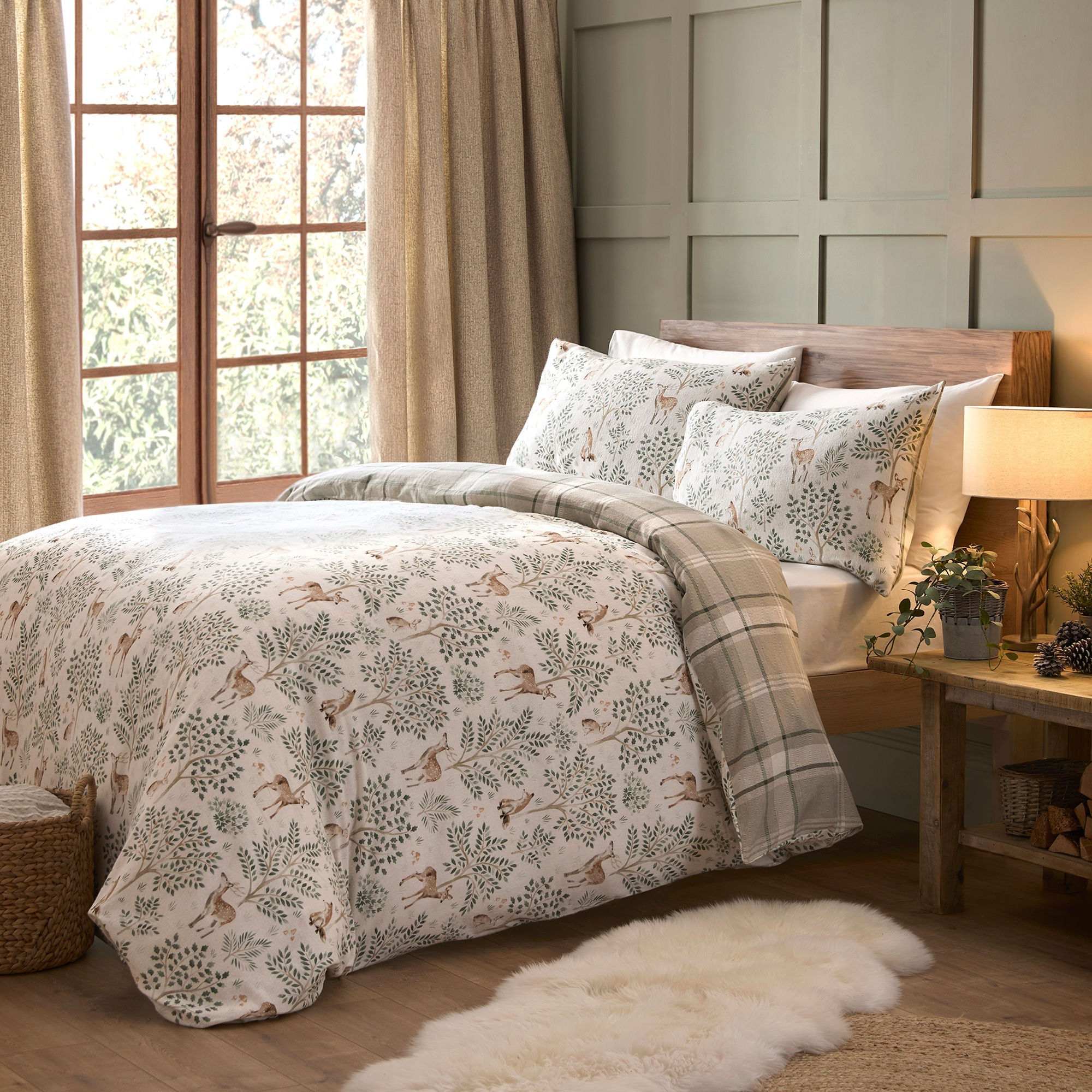 Dreams & Drapes - Forest Animals - Duvet Cover Set - Natural - Double