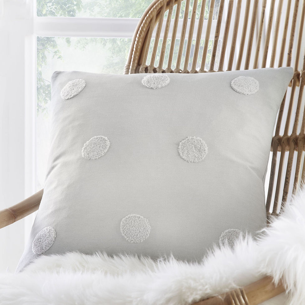 Appletree - Zara - Filled Cushion - Silver with Silver Dots - 43x43cm