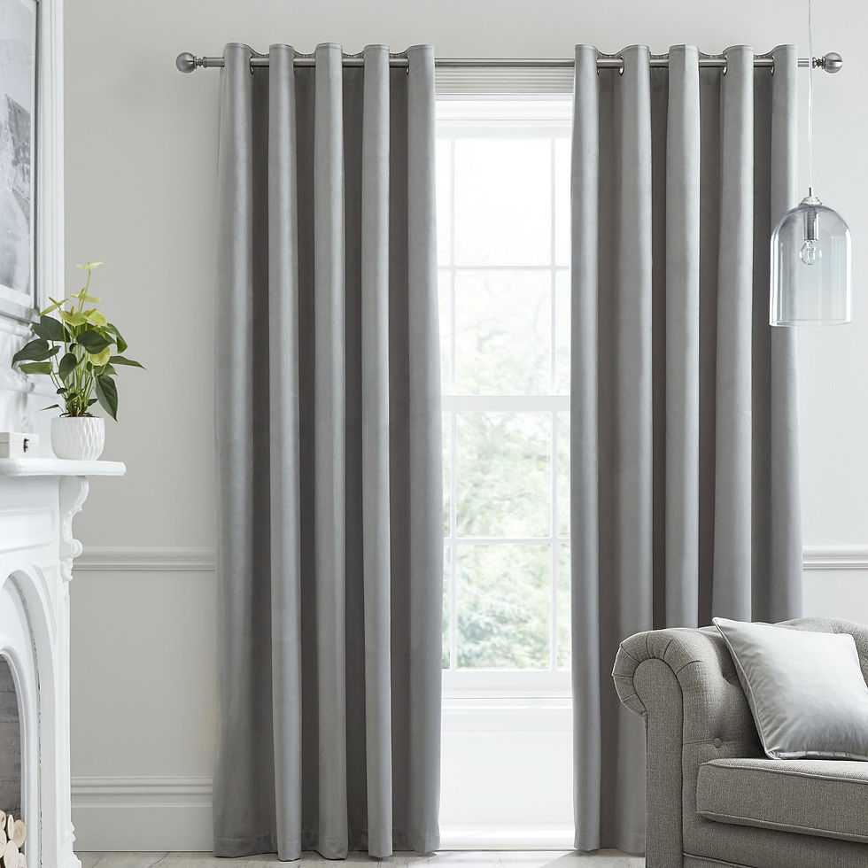 LLB - Montrose - Eyelet Curtains - Silver - 46 x 54in