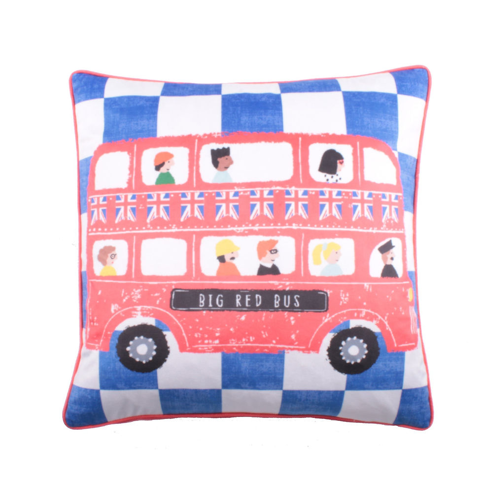 Bedlam - On The Move - Filled Cushion - Blue - 43x43cm