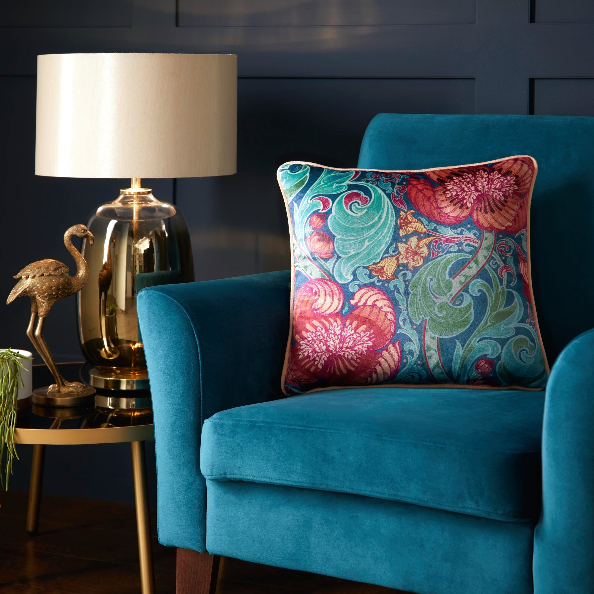 Laurence Llewelyn-Bowen - Down the Dilly - Cushion Cover - Blue - 43x43cm