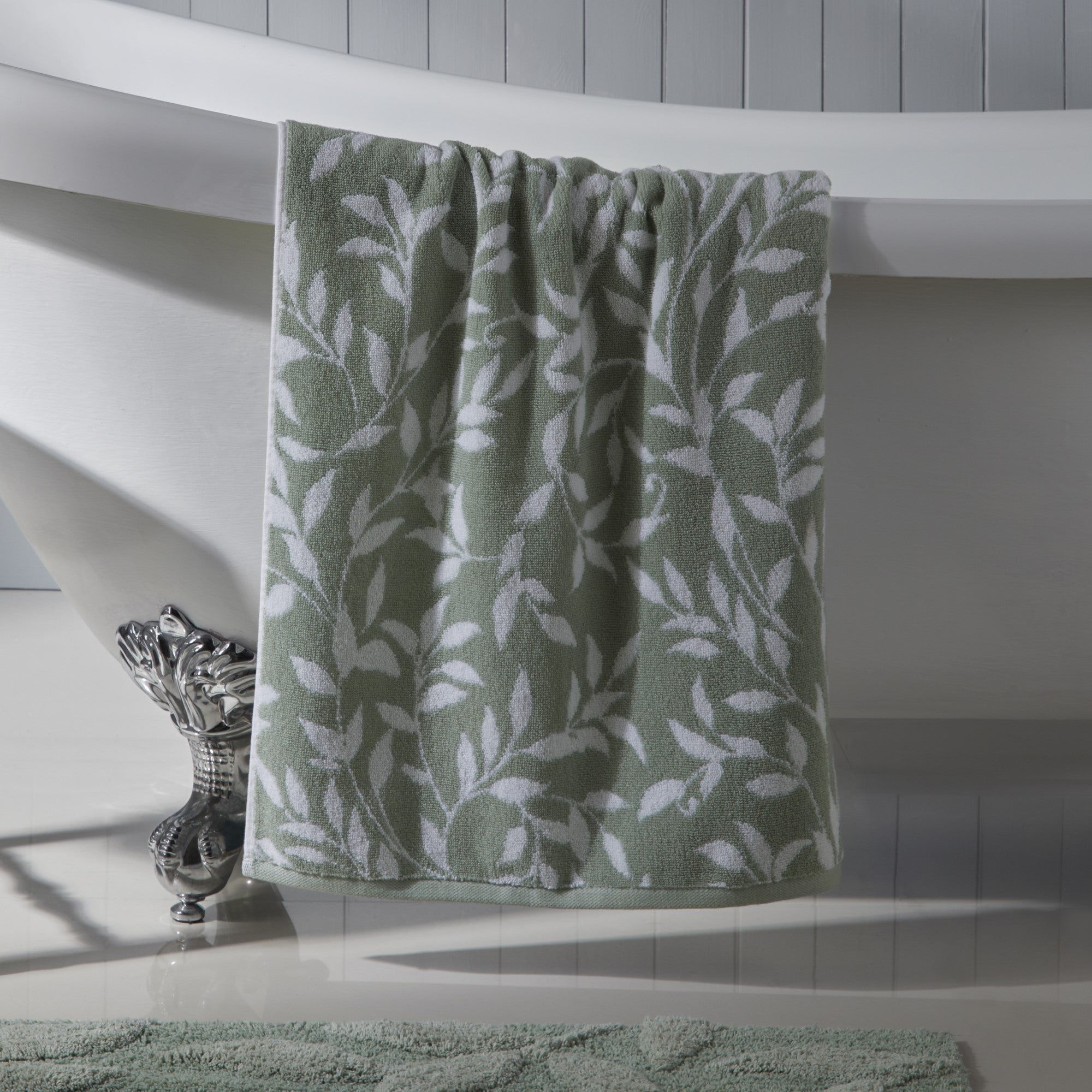 D & D - Sandringham - Bath Sheets - Sage - 90x150 cm
