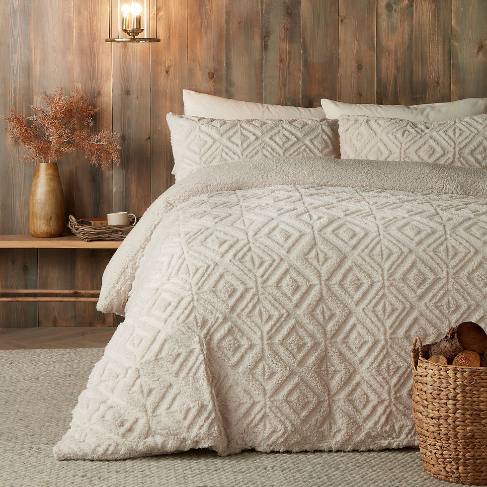 Fusion - Geo Fleece - Duvet Cover Set - Natural