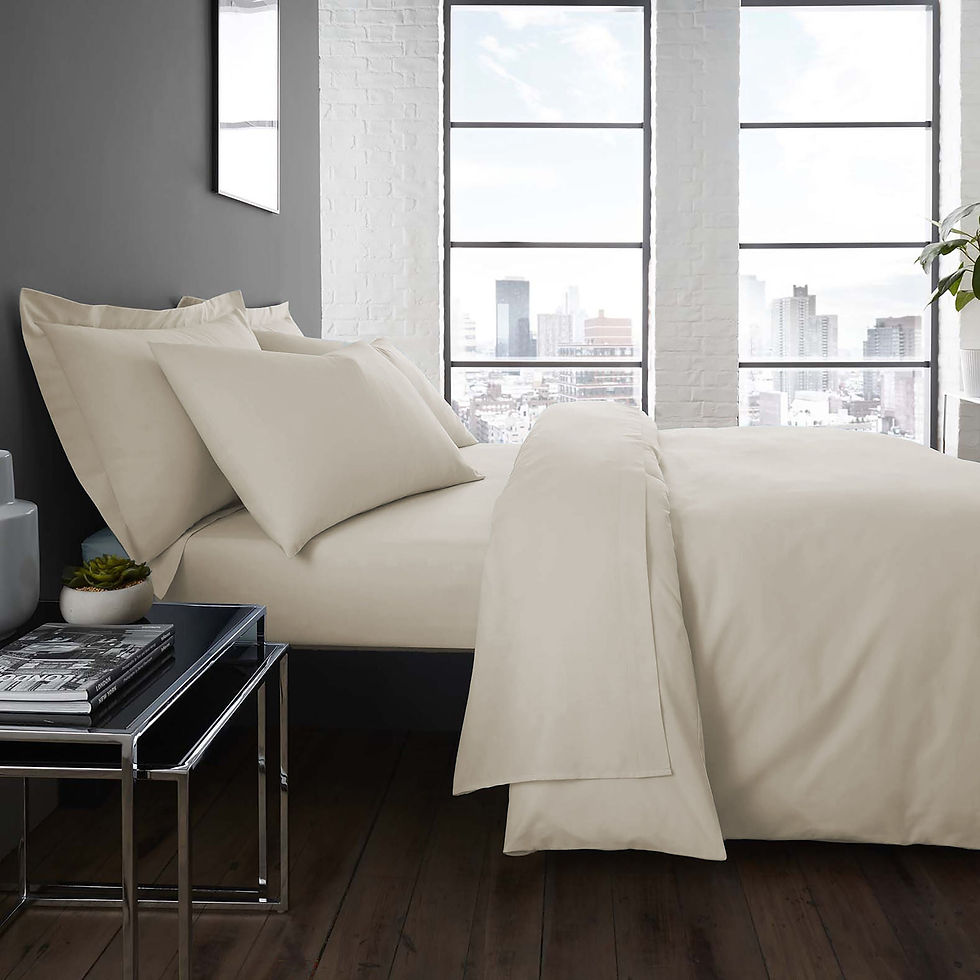 Serene - Plain Dye - Fitted Bed Sheet - Natural - Super-King