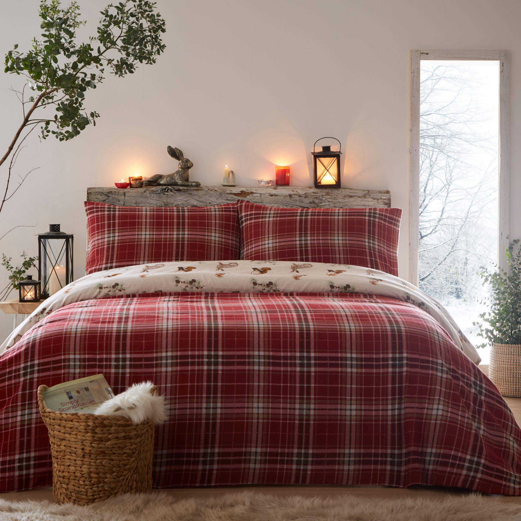 Dreams & Drapes - Derwent Check - Duvet Cover Set - Natural - Single