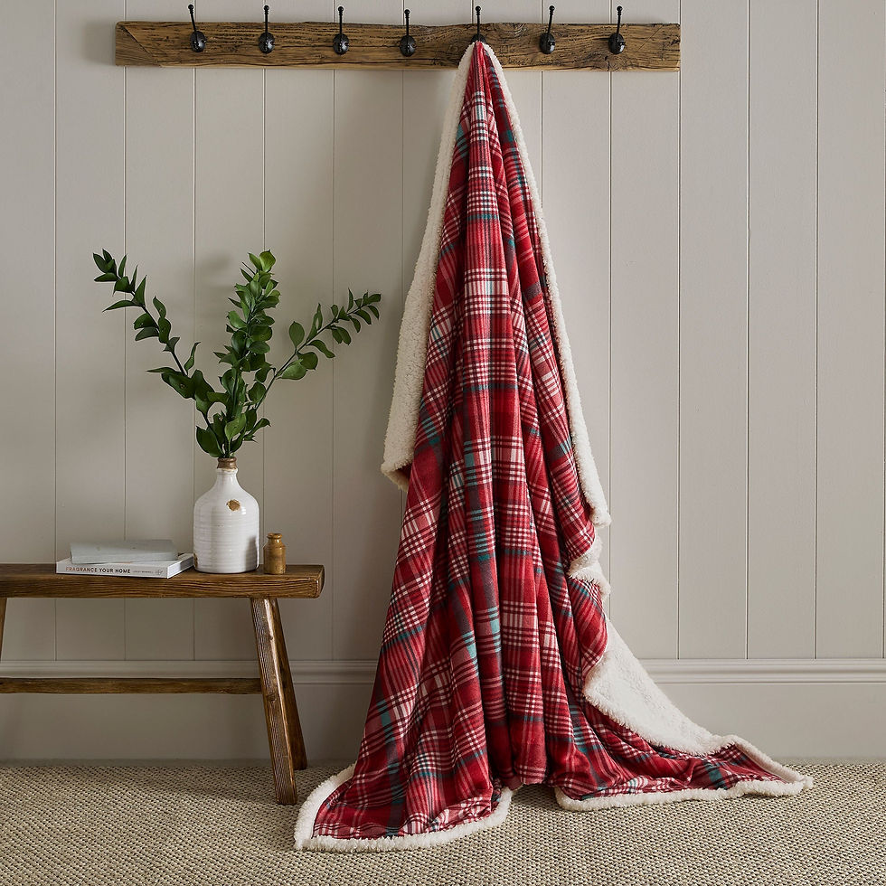 Dreams & Drapes - Bennet Check - Throw - Red - 150x200cm