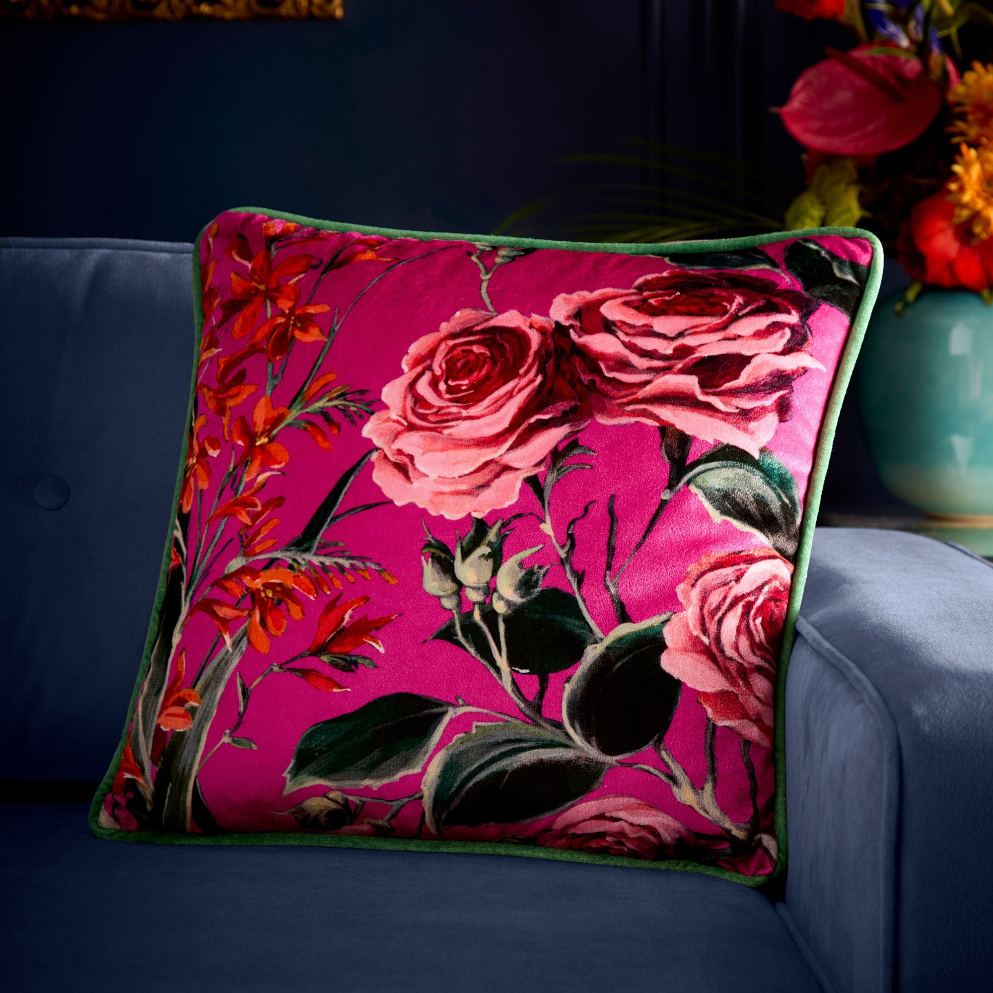 Laurence Llewelyn-Bowen - Cotswold Fantasia Dawn - Filled Cushion - Pink - 43x43