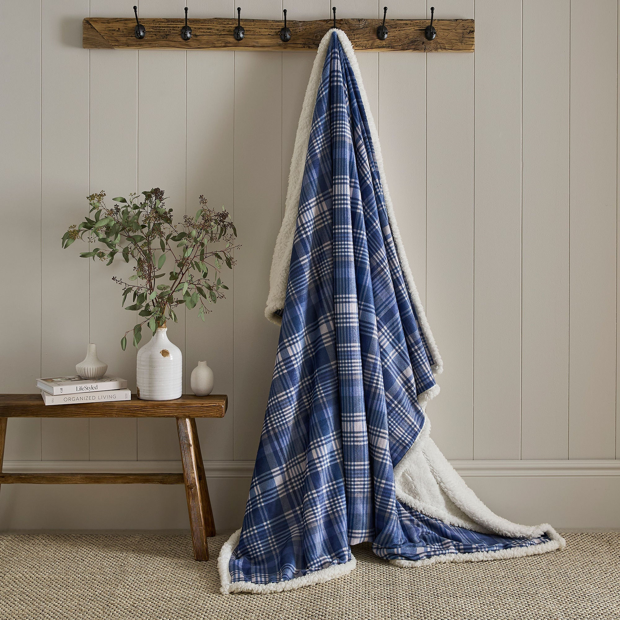 Dreams & Drapes - Bennet Check - Throw - Navy - 150x200cm