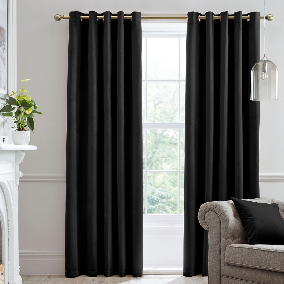 LLB - Montrose - Eyelet Curtains - Black - 90 x 90in