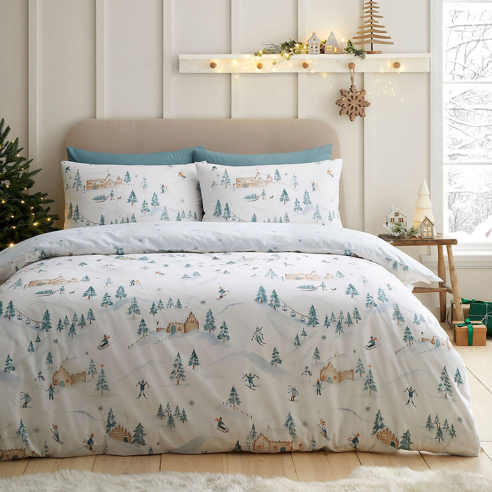 Dreams & Drapes - Ski Village - Duvet Cover Set - Natural - Single