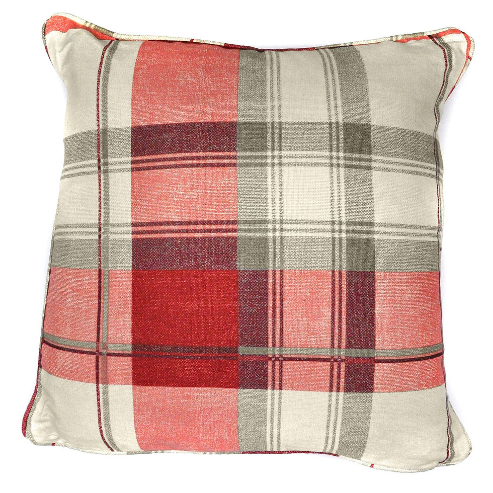 Fusion - Balmoral Check - Cushion Cover - Ruby - 43x43cm