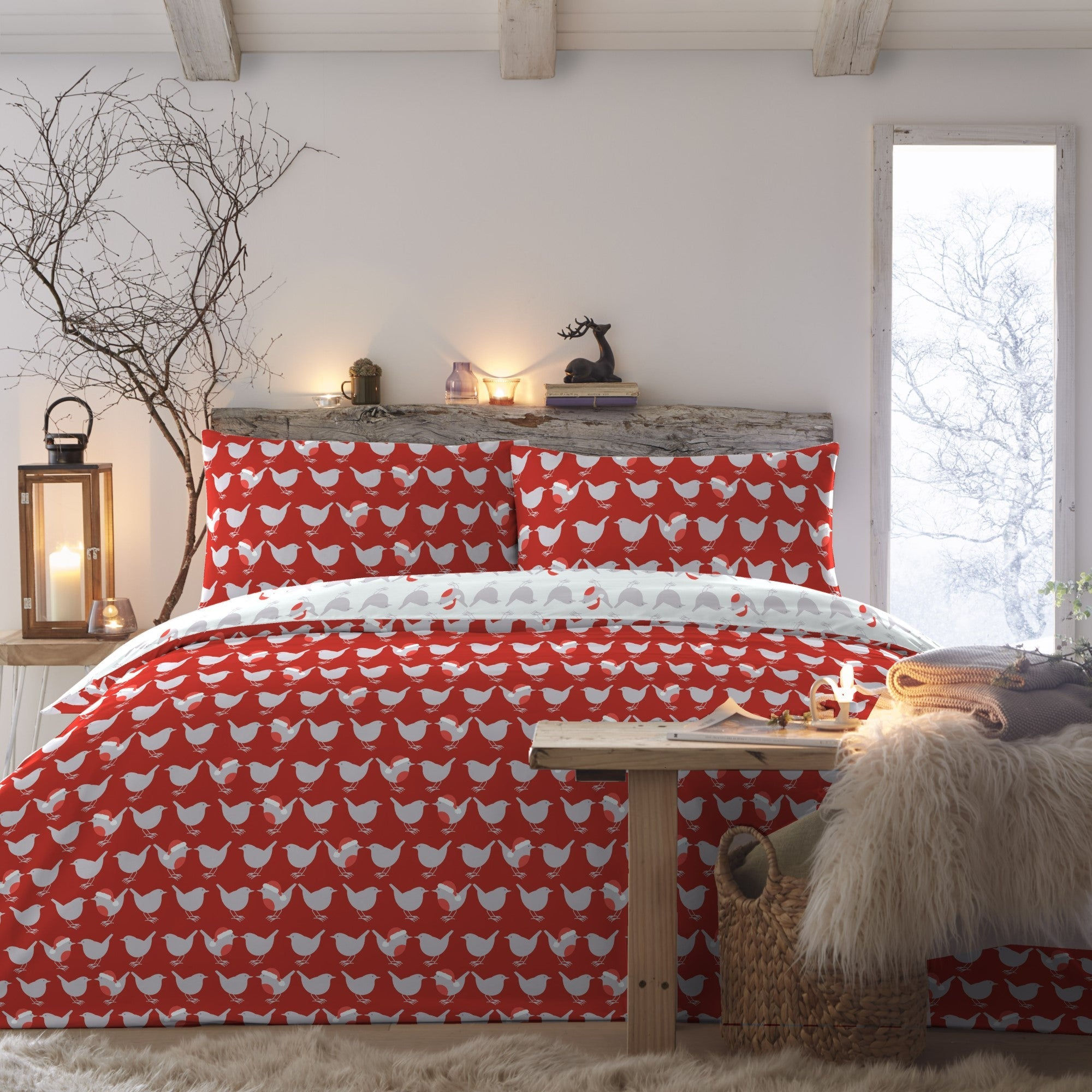 Fusion - Geo Robin - Duvet Cover Set - Red