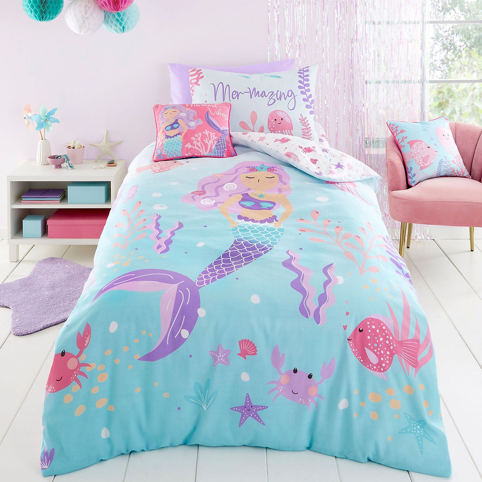 Bedlam - Mermaid Vibes - Duvet Cover Set - Aqua - Single