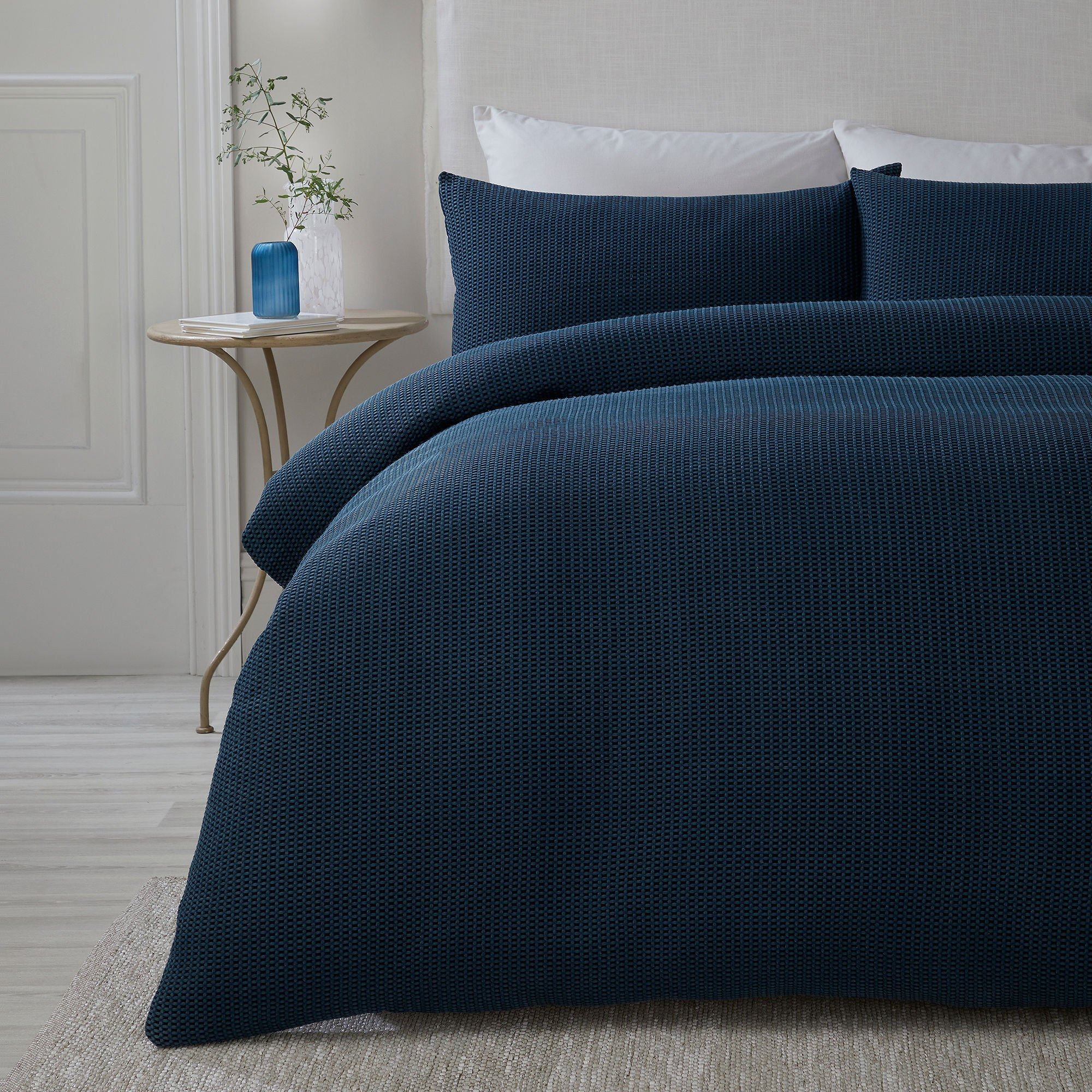 Serene - Lindly - Duvet Cover Set - Navy - Double