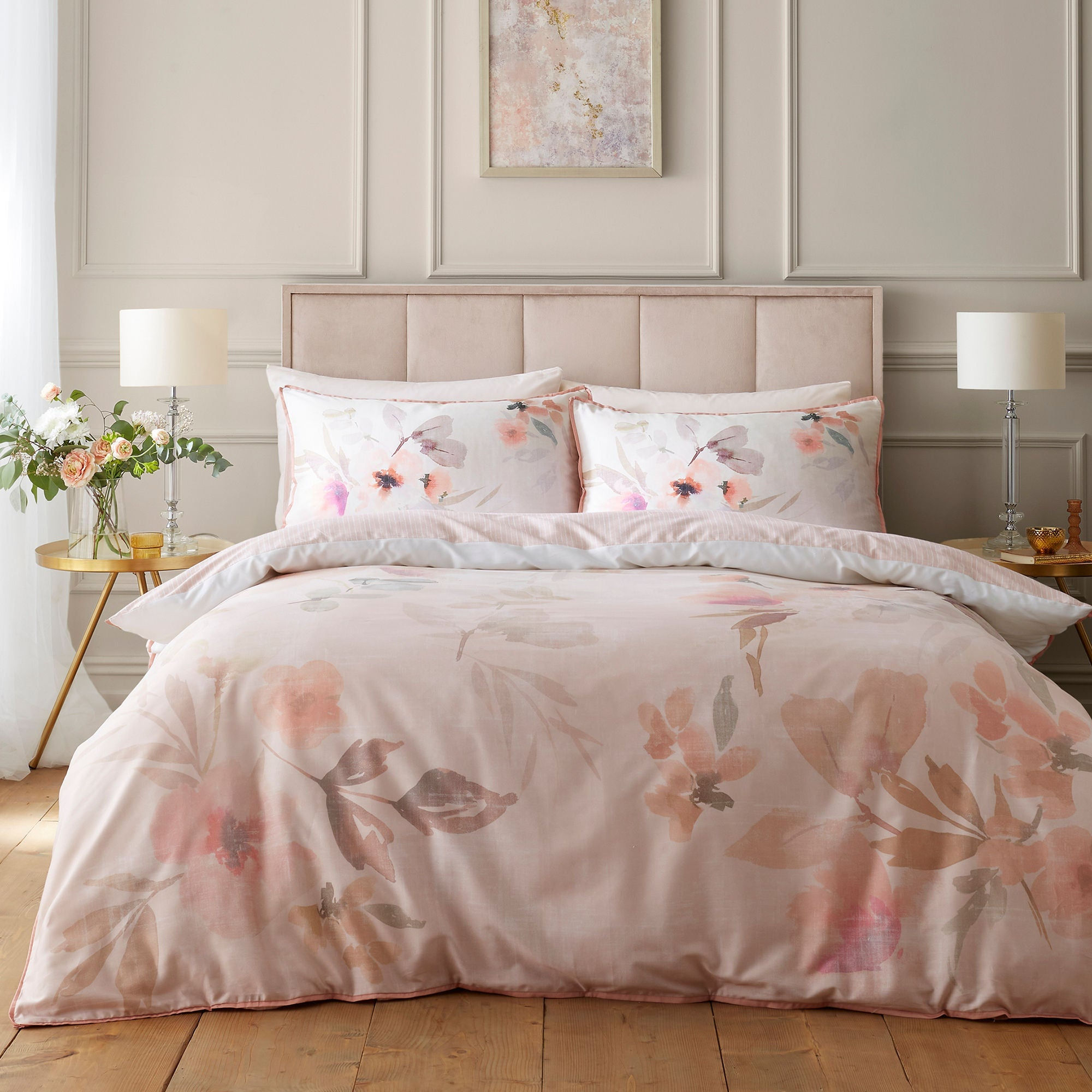 Soiree - Mia Floral Blooms - Duvet Cover Set - Natural