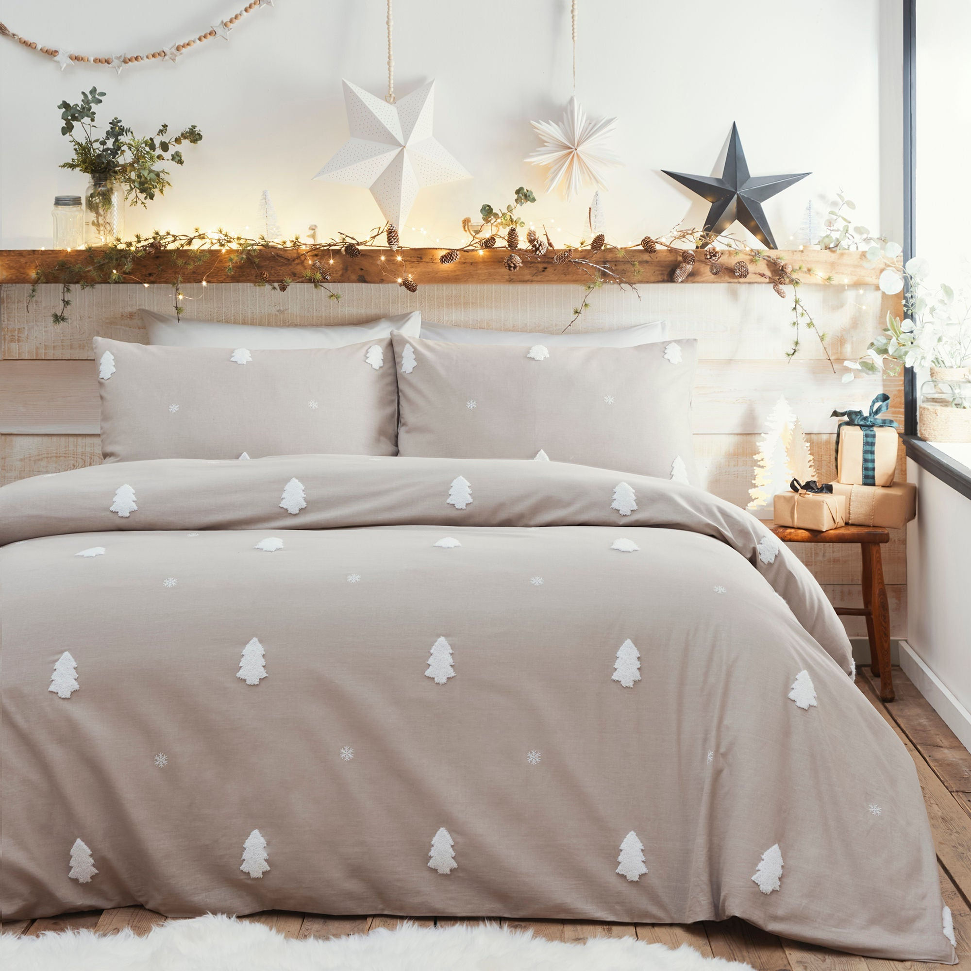 Appletree - Tufted Trees - Duvet Cover Set - Natural - King