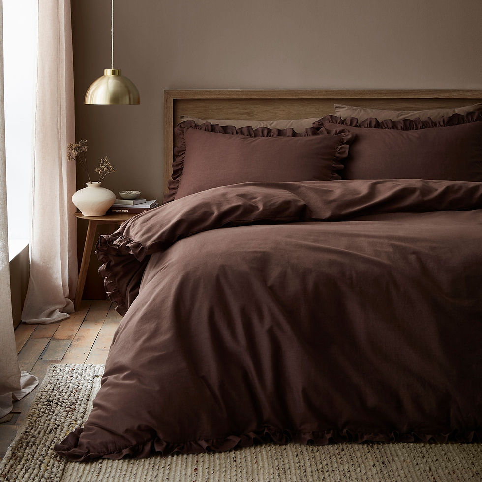 Appletree - Cassia Frill - Duvet Cover Set - Chocolate
