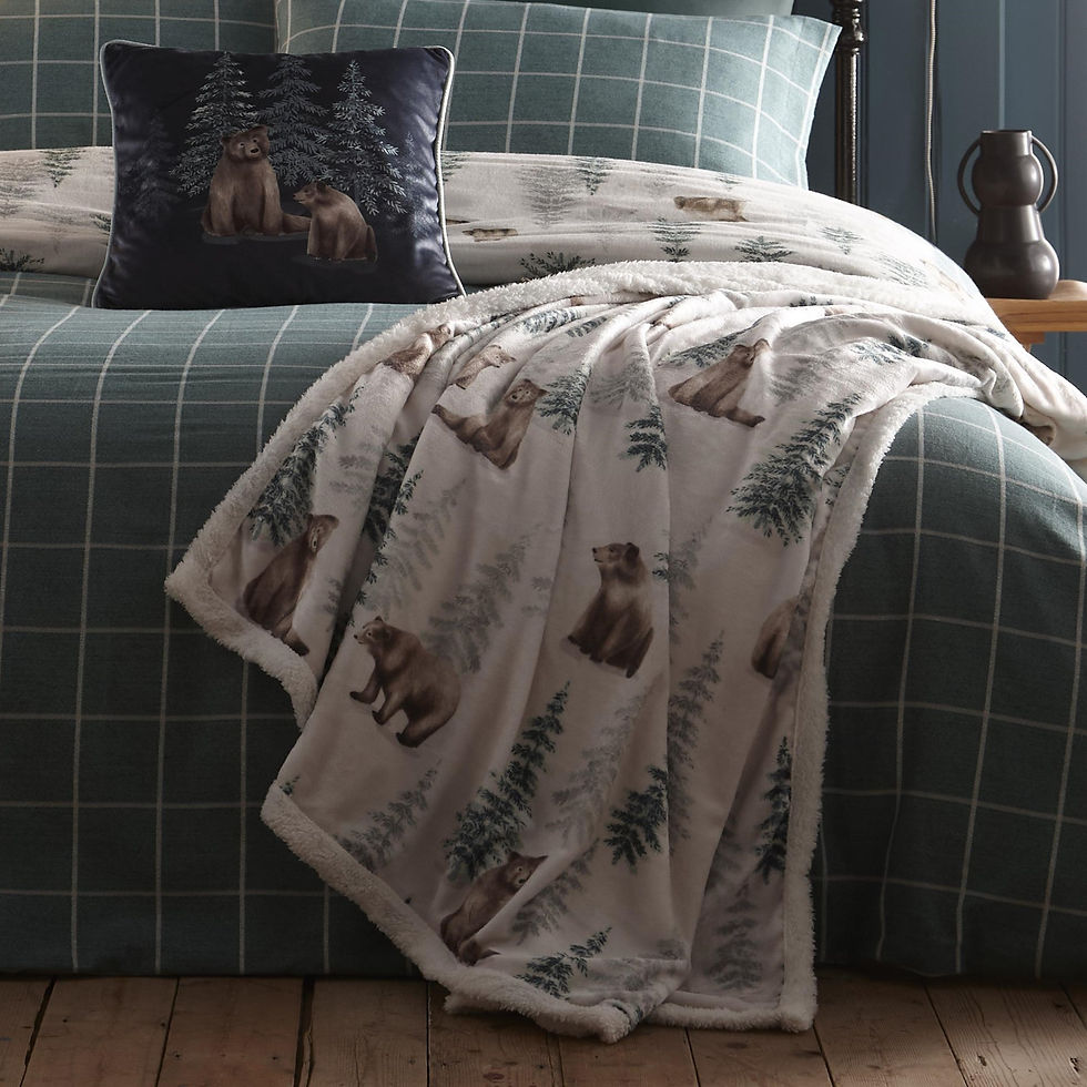 Dreams & Drapes - Bear Walks - Bedspread - Natural - 150 x 200cm
