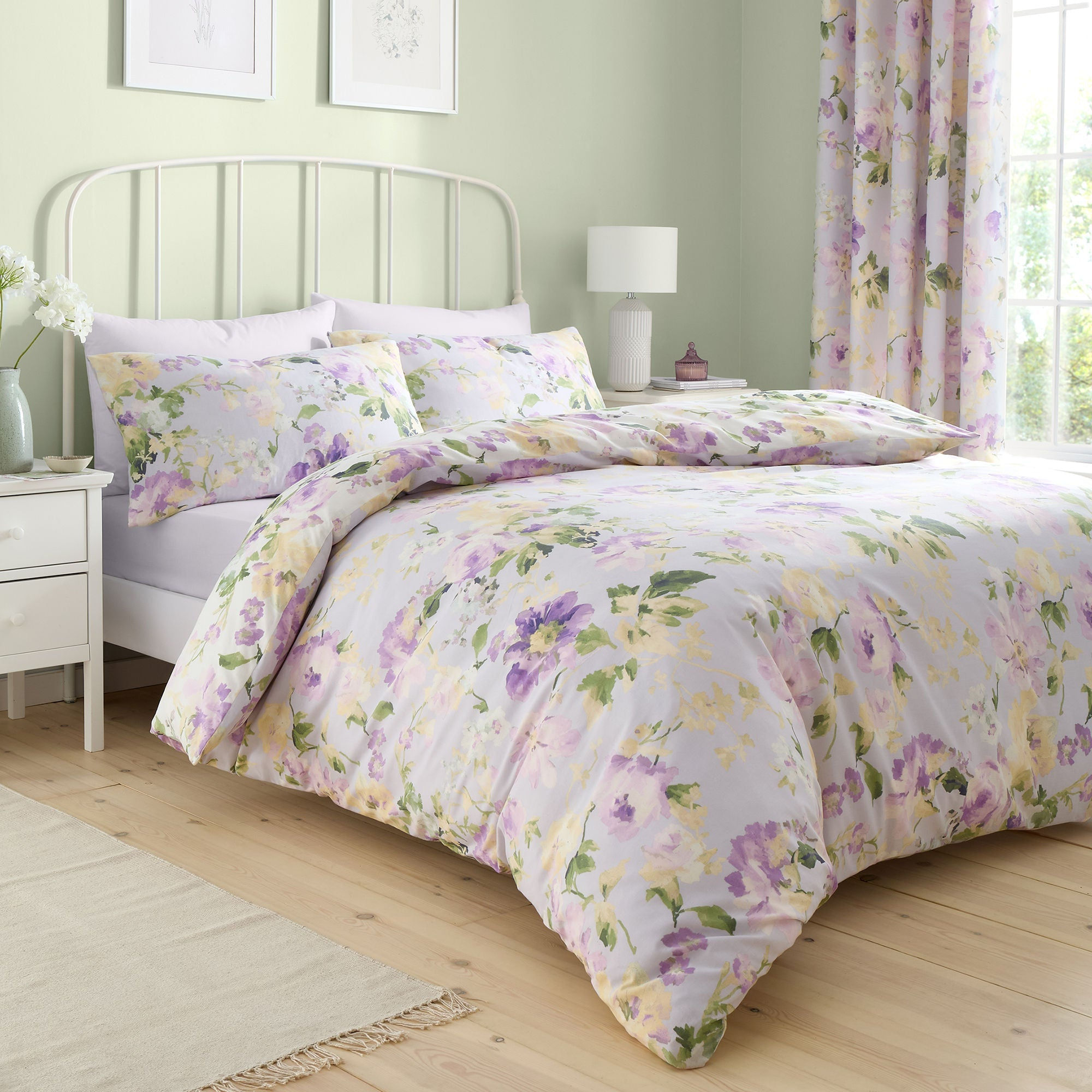 Dreams & Drapes - Flourette - Duvet Cover Set - Lilac - Double