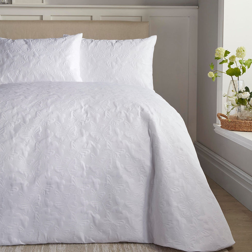 Serene - Butterfly Garden - Duvet Cover Set - White
