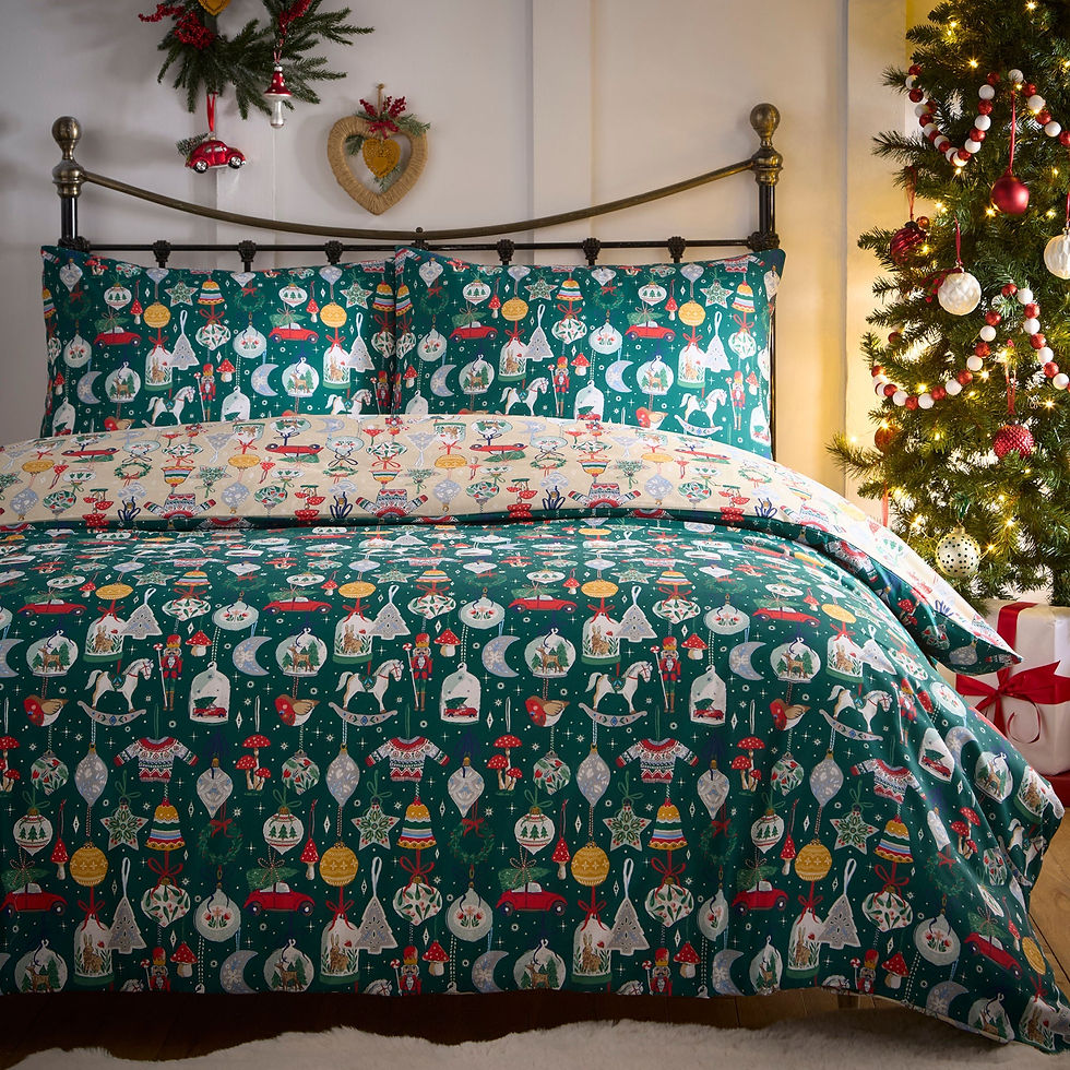 Fusion - Christmas Ornaments - Duvet Cover Set - Green - Single