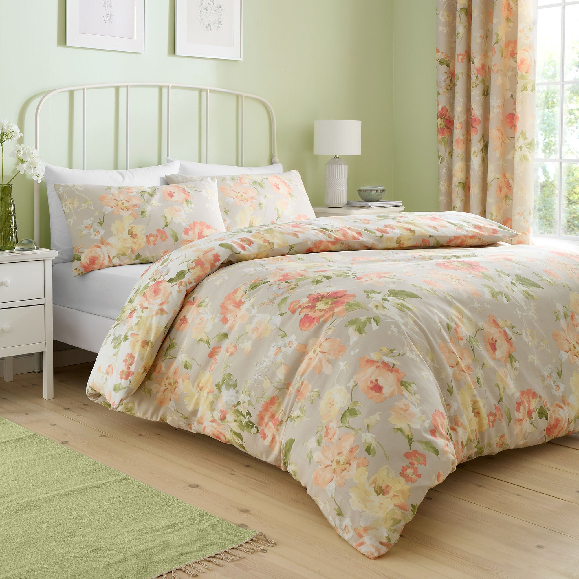 Dreams & Drapes - Flourette - Duvet Cover Set - Natural - Double