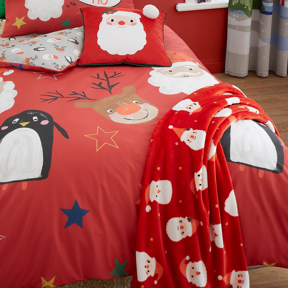 Dreams & Drapes - Jolly Santa - Throw - Red - 120x150cm