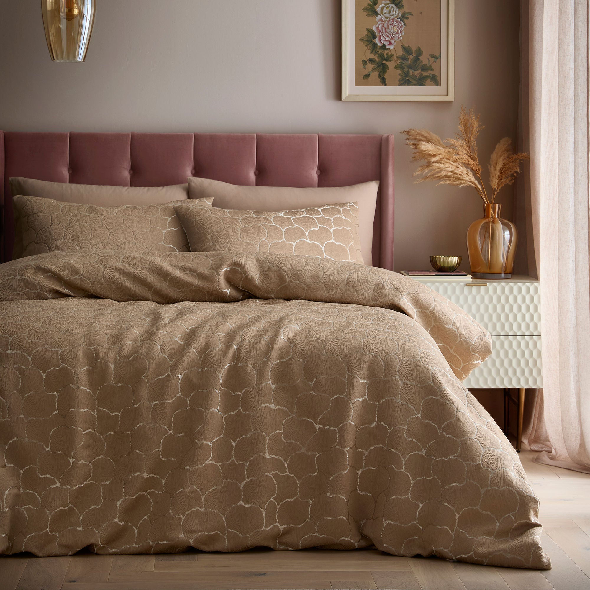 Soiree - Ginko Jacquard - Duvet Cover Set - Natural - Double