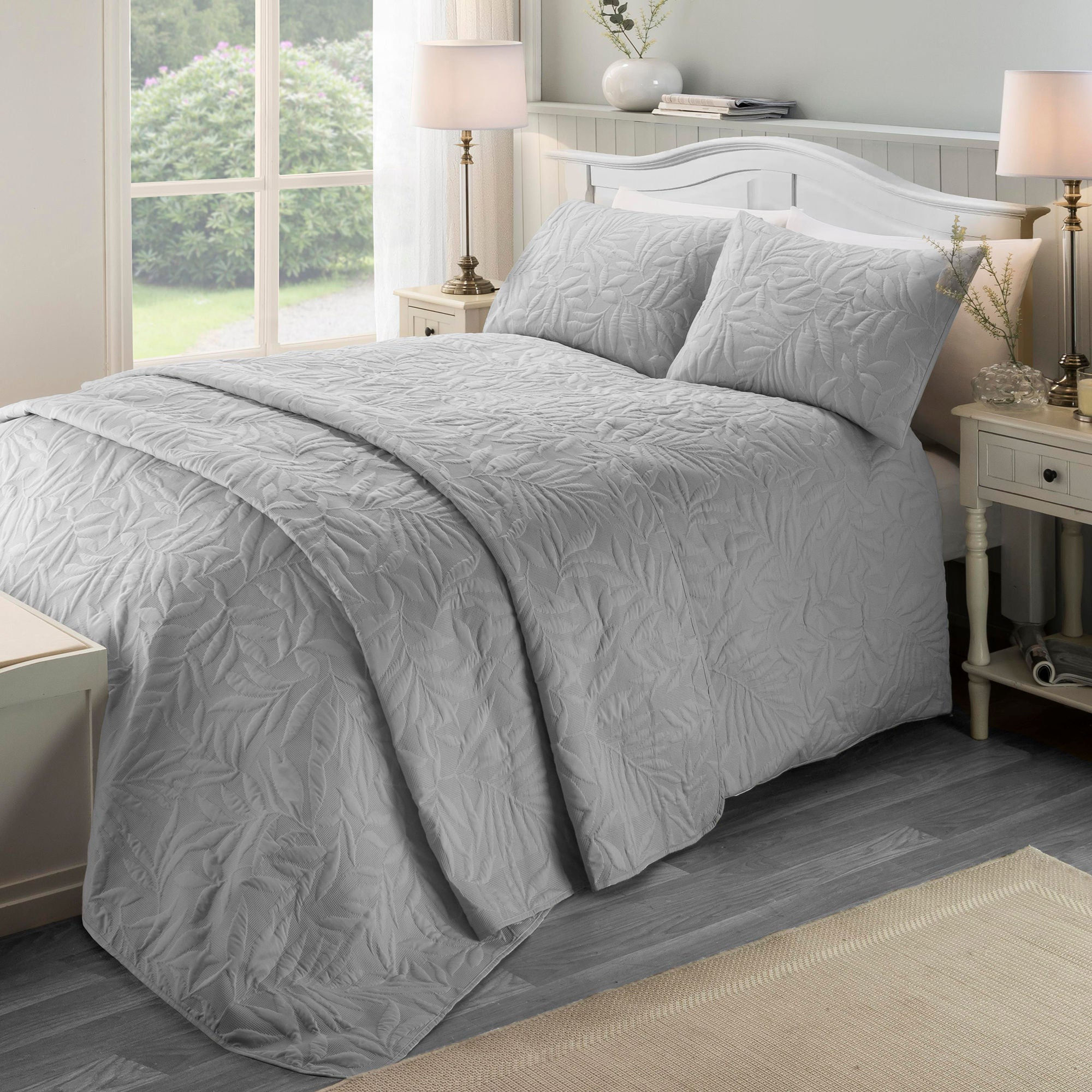 Serene - Luana - Duvet Cover Set - Silver - Double