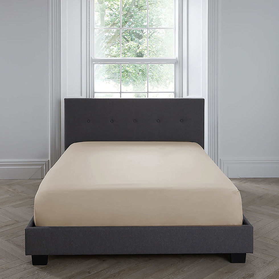 Appletree - 200TC Plain Dye - Fitted Bed Sheet - Natural - King
