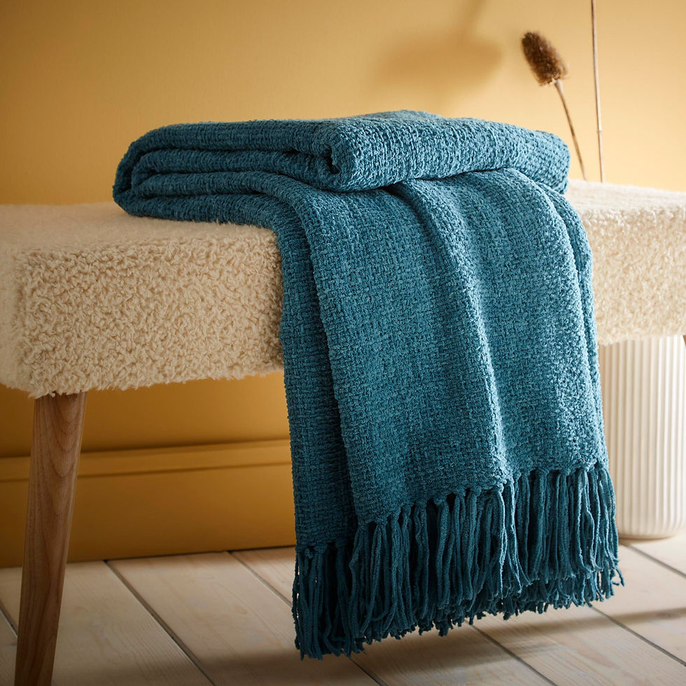 Appletree - Chenille Throw - Throw - Teal - 130 x 180cm