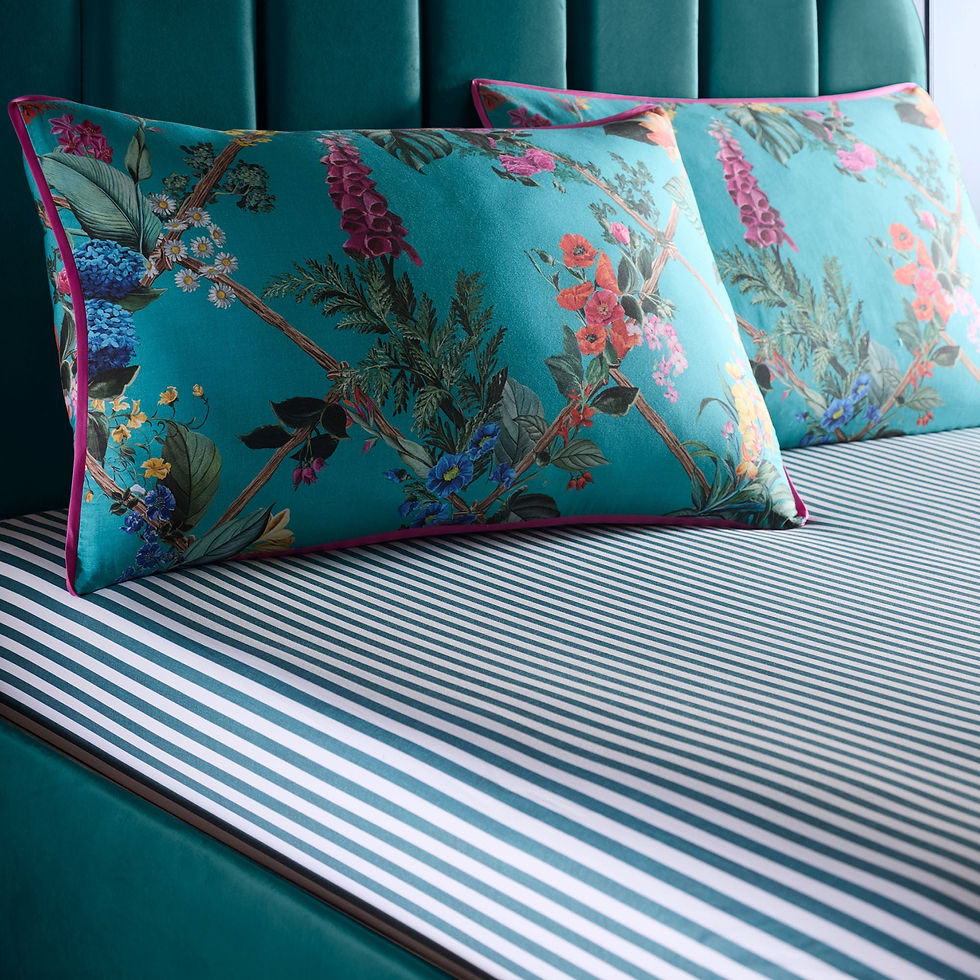 Laurence Llewelyn-Bowen - Cotswold Fantasia - Fitted Bed Sheet - Teal - Double